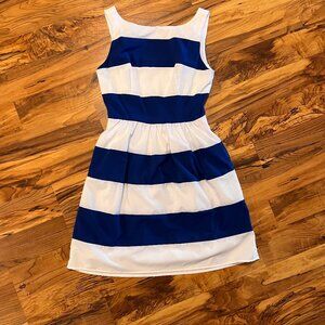 Womens B. Darlin Blue & White Striped Sleeveless Dress Size 5/6